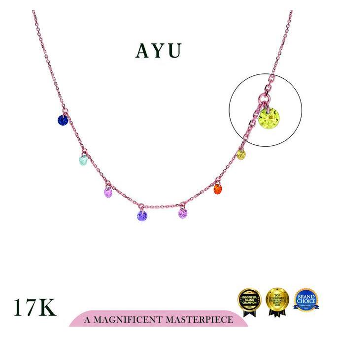 NAFELASHOP6 - AYU 8 CANDY POP CHAIN NECKLACE RAINBOW 17K ROSE GOLD