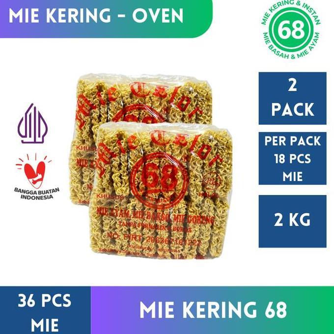 Promo- Mie Kering 68 36 Pcs Mie 2 Kg (Paket Bundle Murah) Mie Telur Mie Telor Mie Kiloan Burung Dara