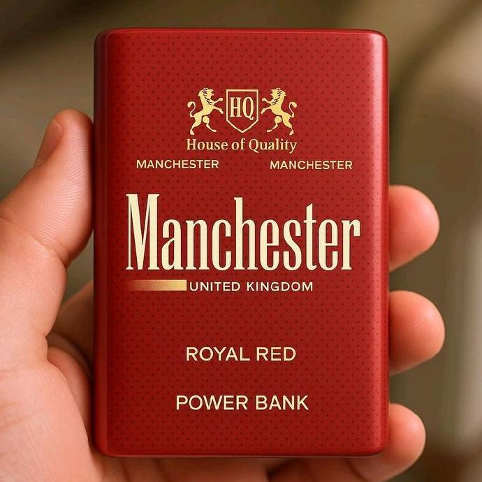 TERBARU Manchester Power Bank Kualitas Kecil Compact Royal Red Portabel untuk Dibawa Kemana-mana PRO