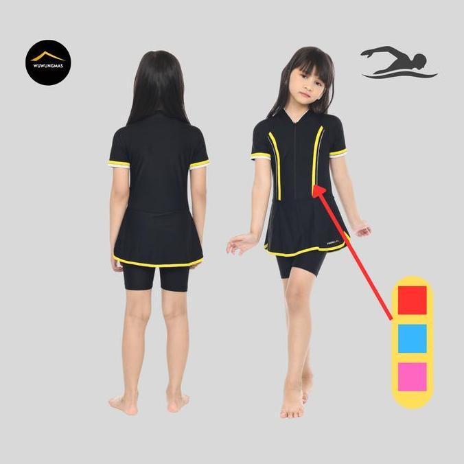 Uisce- Wuwungmas - Baju Renang Anak Perempuan One Set 5-16 Tahun Remaja Abg Baju Renang Diving Rok W