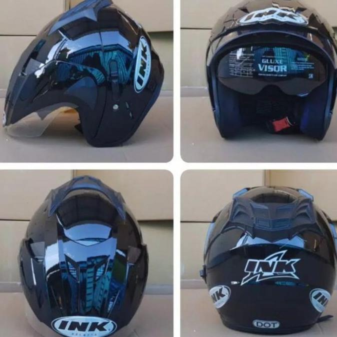 Helm Ink Double Visor Merk Nkc Warna Biru Tua Kilap  Paking Cepat