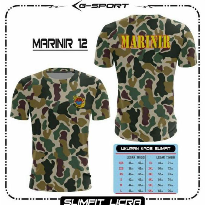 KAOS jersey Pria Marinir 12 Baju Dinas TNI ABRI