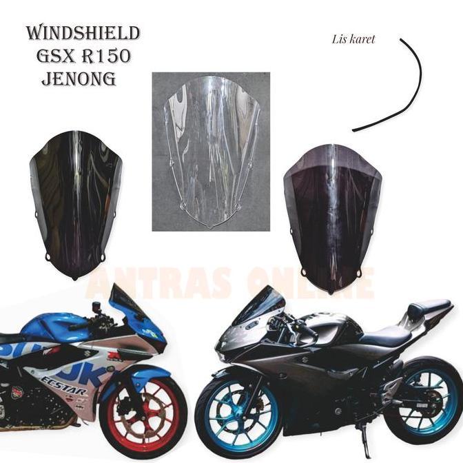 Promo Visor Suzuki GSX R150 Model Jenong dan Lis Karet - Windshield Tameng Motor Baut Motorcycle Dis