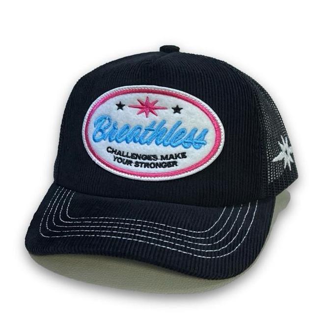 Topi Jaring Trucker Corduroy Black Breathless  Thisplan original