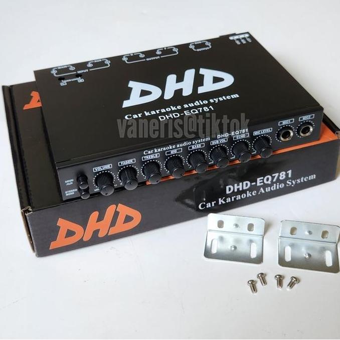 TERMURAH - Preamp Parametric Equalizer Mobil Dengan Subwoofer Output Dan Karaoke DHD-EQ781