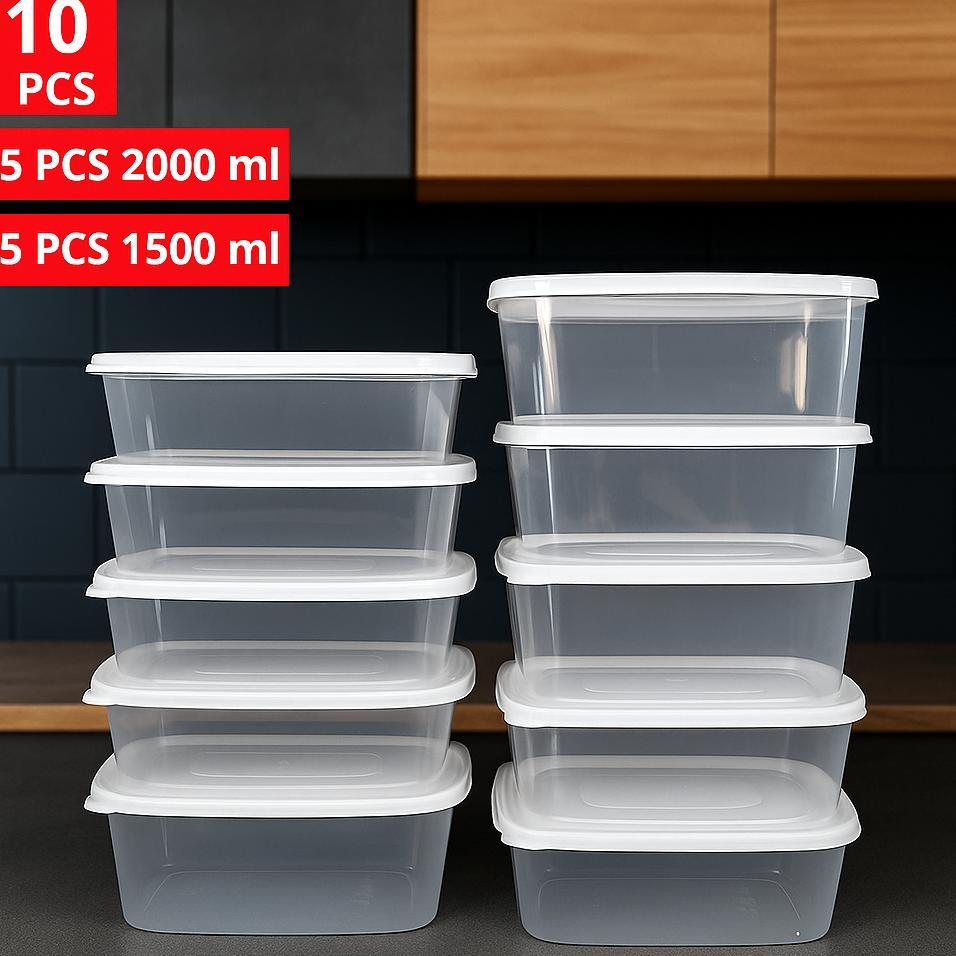 Calista Melati Premium 10Pcs Wadah Kulkas Food Preparasi/Food Container Tempat Penyimpanan Kulkas Da