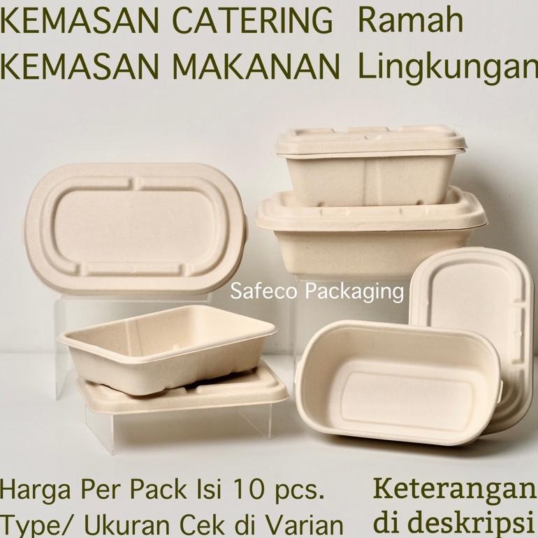 Safeco Bagasse Lunch Box Dus Catering Bento Kotak Kemasan Tempat Makan Katering Packaging Kemasan Ma