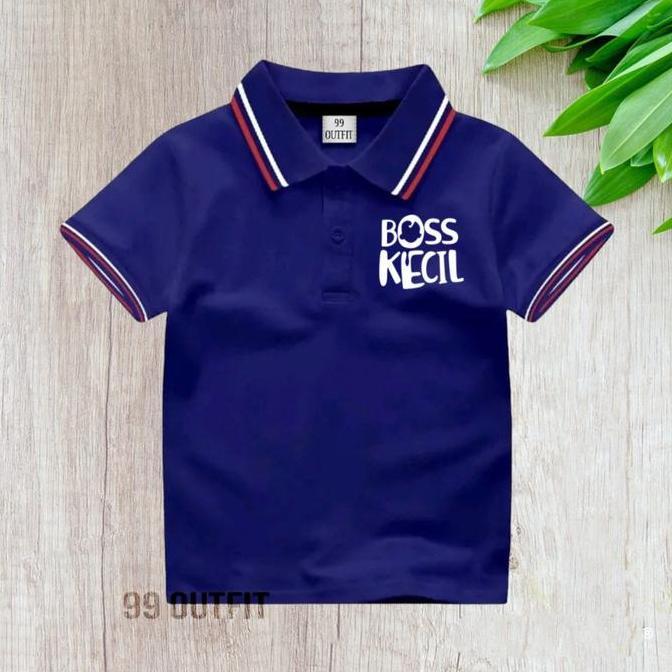Weareyou- Atasan Kerah Wangky Anak Unisex Usia Ideal Logo Boss Kecil Katun Halus Bisa Cod