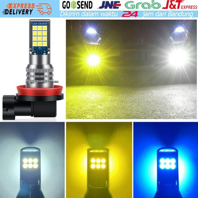 AYOBAKUL Lampu Kabut LED Anti Kabut Warna Tiga H11 Untuk Lampu Depan Mobil