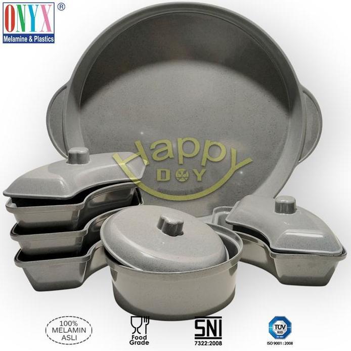 Ready PARTY SET | SERVING SET | WADAH SAJI PRASMANAN BULAT SET MELAMIN 17IN