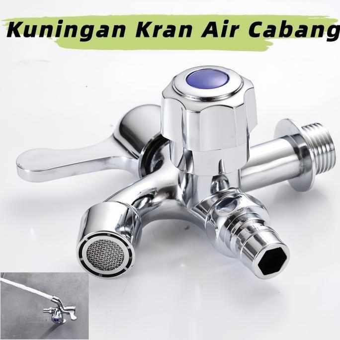 TACAAHA Kuningan Kran Air Cabang Shower Kran Air Cabang Shower 2 Kran Ganda Kamar Mandi dari Tembaga