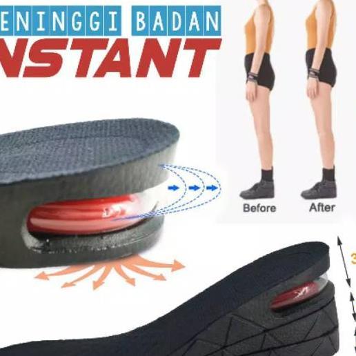 Sol Sepatu Peninggi Badan Instant Insole Kasual Sneakers 2 Layer Sepatu Pria Wanita