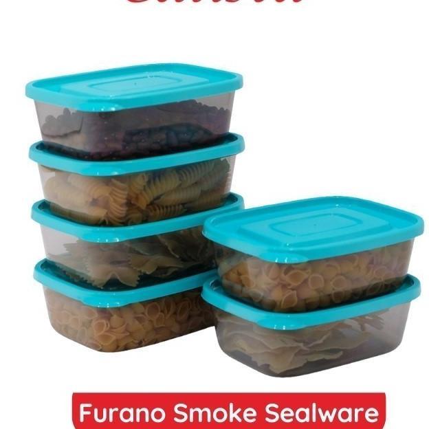 Calista Furano Smoke Sealware Isi 6Pcs Toples Kotak Plastik/ Wadah Kulkas Set/ Toples Jualan