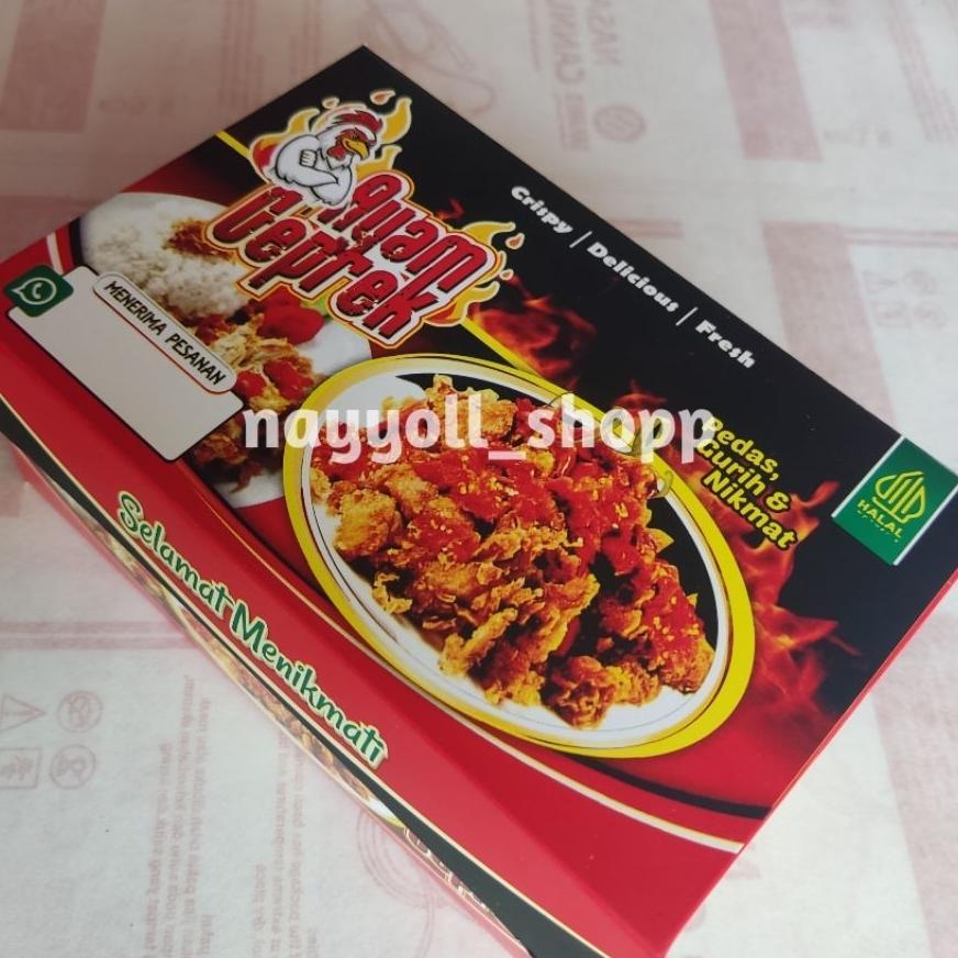 100 Lembar Box Ayam Geprek Motif 3D Terbaru / Kemasan Ayam Geprek Ukuran 1015,56 Cm / Kertas Ayam Ge