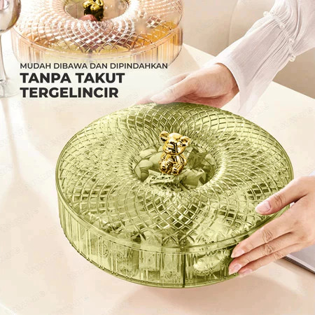 Toples Makanan Bulat Dengan 5 Sekat Besar Penyimpanan Camilan Snack Untuk Ruang Tamu Dan Keluarga Sa