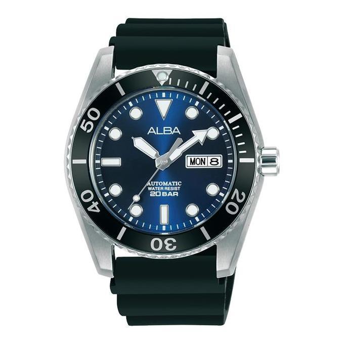 Ready  ALBA Automatic Jam Tangan Pria Strap Karet Hitam AL4299 Original