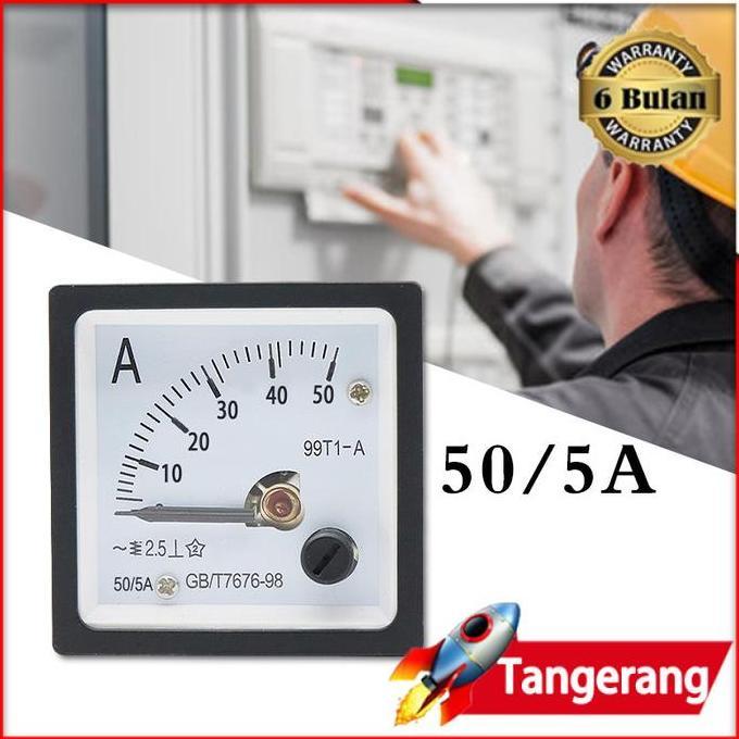 AYOBAKUL Ampere Meter Analog Via CT 5A Fort Panel Meter 99T1-A Untuk Panel Listrik Genset
