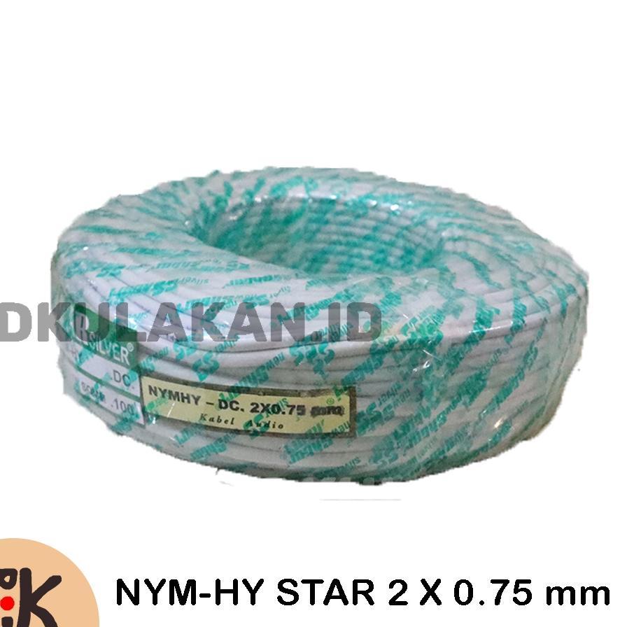 Star Kabel Nymhy 2X0.75 Qsmm Serabut  Kabel Listrik 50 Meter