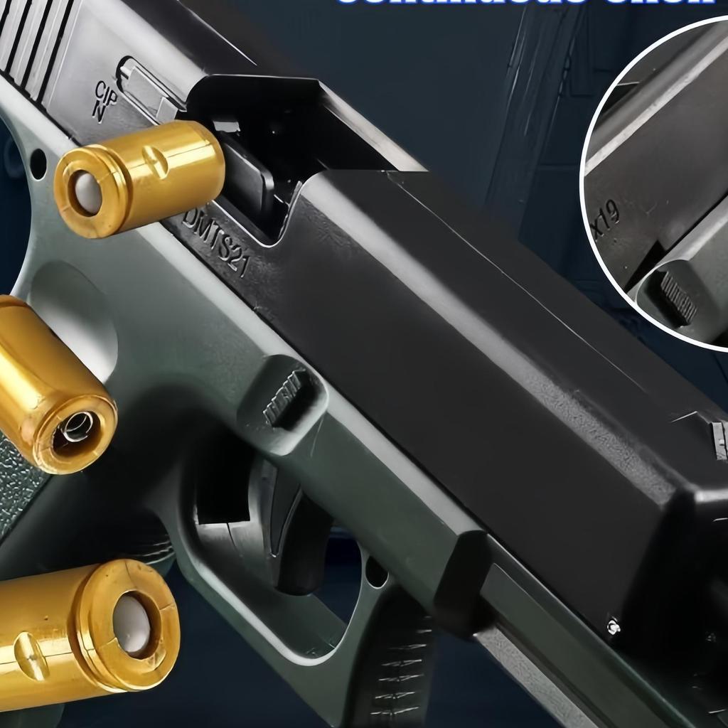 Mainan Pistol Semi-Otomatis Model Glock Dengan Peluru Lunak Simulasi Tembak Mainan Senjata Peluru