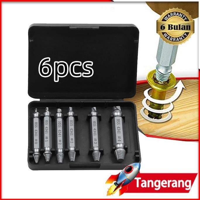 AMERZANA 6pcs/set Damage Screw Extractor / Broken Screw Remover / Screw Extractor Pembuka