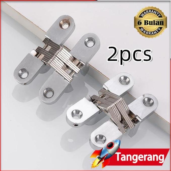 AMERZANA 2pcs Engsel Pintu Tanam / Engsel Pintu Tersembunyi / Engsel Tanam / Engsel Lipat Tanam