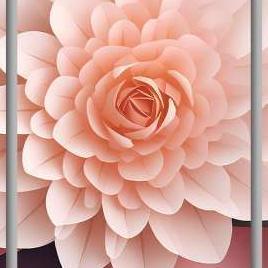 Tennesy Hiasan Dinding 1 Set Bunga 3D Paper Flowers Pink 3 Panel Besar Bingkai Foto Wall Decor Aesth