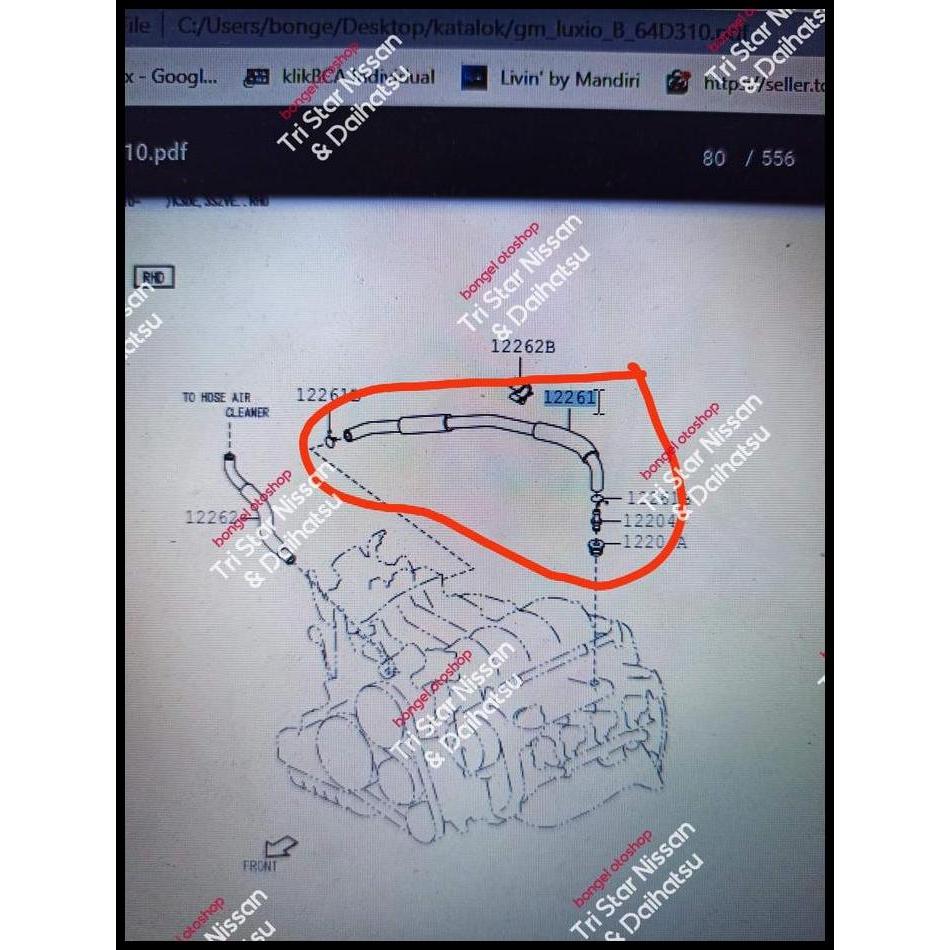 HOT DEAL SELANG HAWA VALVE PCV DAIHATSU GRANMAX LUXIO PANJANG ORIGINAL 