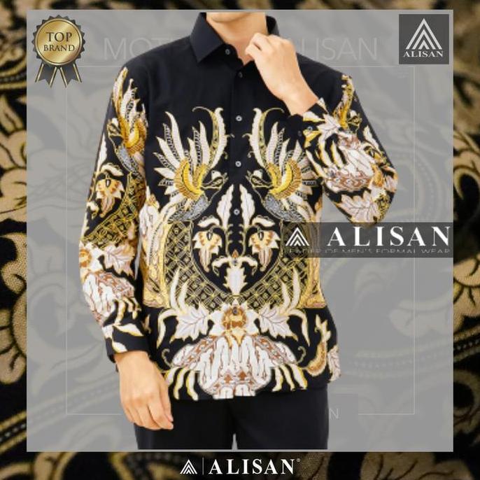New Kemeja Alisan Pria BATIK Lengan Panjang Original Slimfit - ALISAN