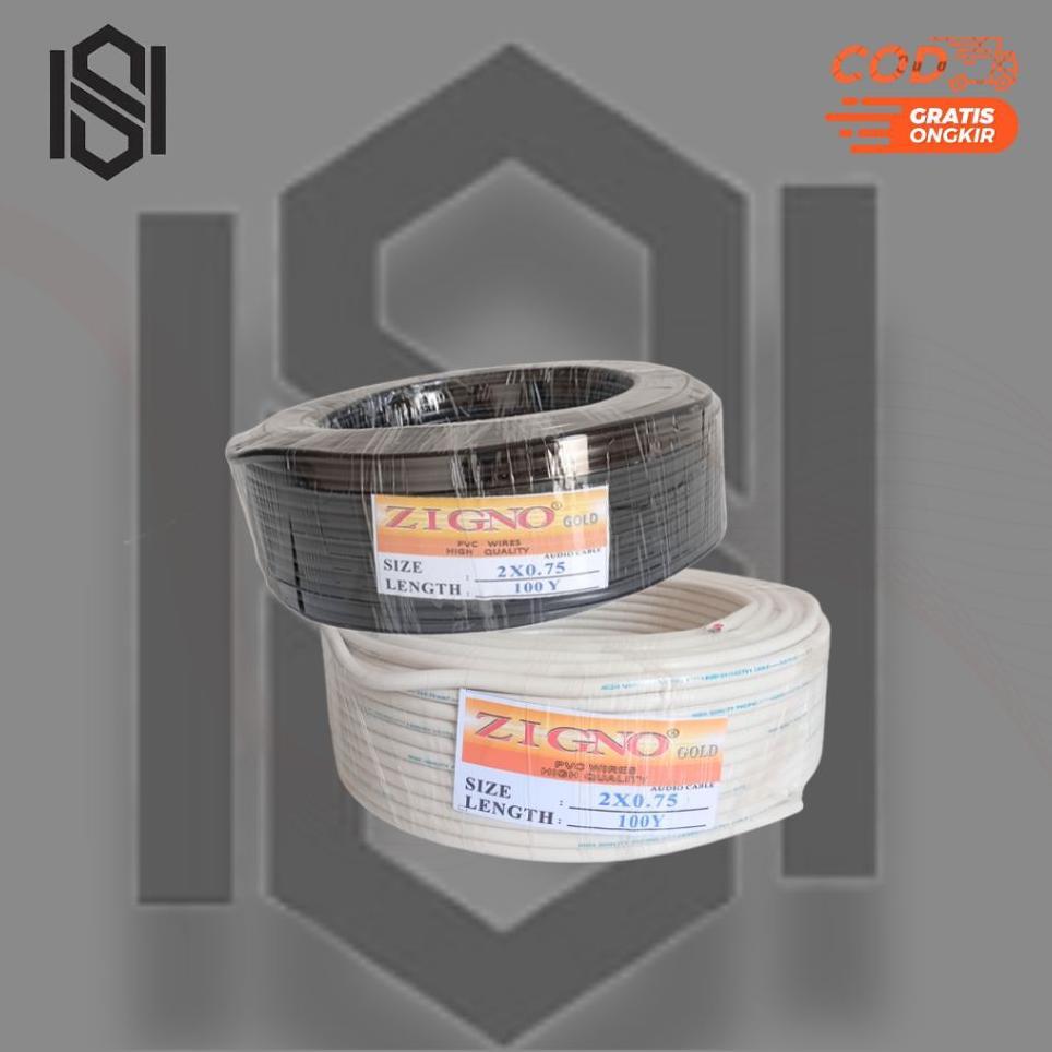 Kabel Listrik Nymhy & Nyyhy 2X0,75 Serabut Putih & Hitam / Kabel Audio Serabut 2X0,75