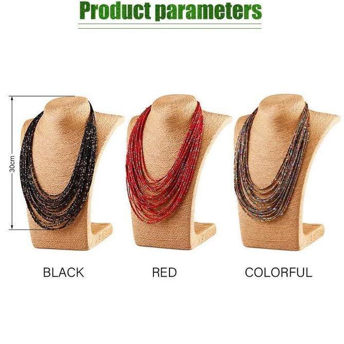 MIMUNASA Kalung Manik Etnik Manik Manik Kalung Full Manik Payet Lapis Kalung Monte Manik Etnik Handm