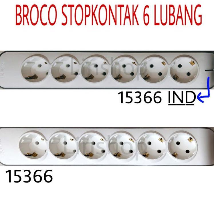 Broco Stopkontak 6 Lubang 15366 15366Ind Stopkontak Miring 6 Lubang Broco