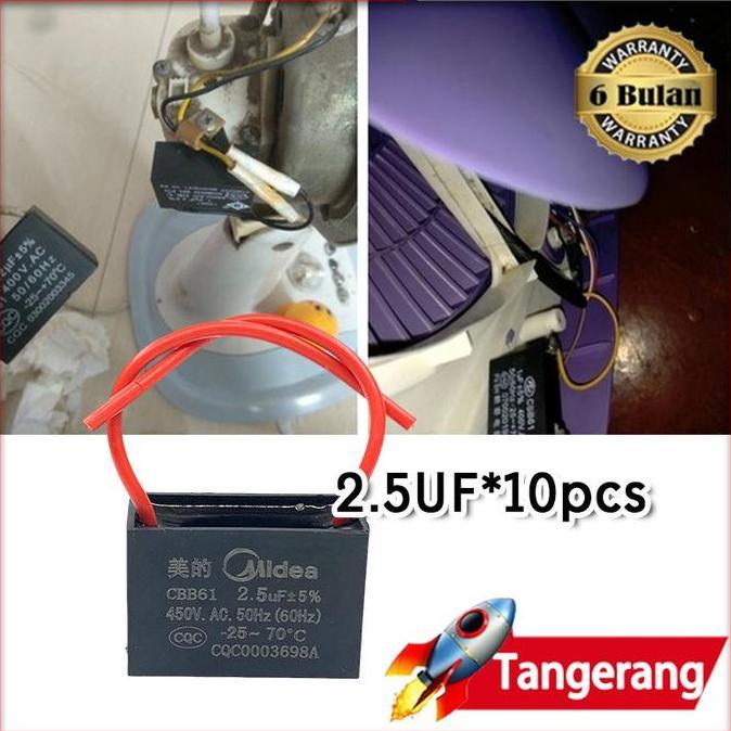 AMERZANA Kapasitor Segi Kotak 2.5 Uf CBB61 / Kapasitor Kipas Angin 2.5 Uf