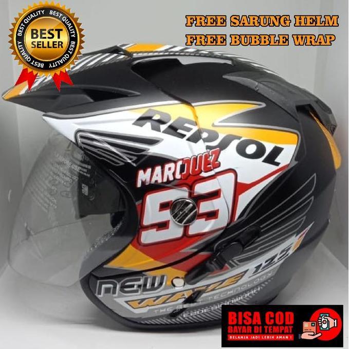 Helm Motor DMN  JP7 2 Kaca ( Double Visor ) REPSOL ORANGE