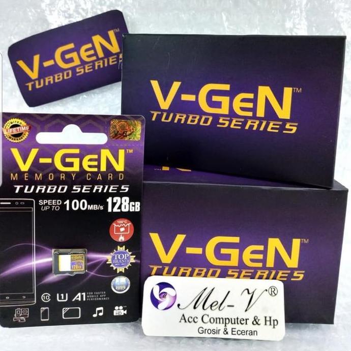 NEW MEMORI MMC MICRO SD V GEN VGEN 128 GB CLASS 10 TURBO SERIES ORIGINAL ORI