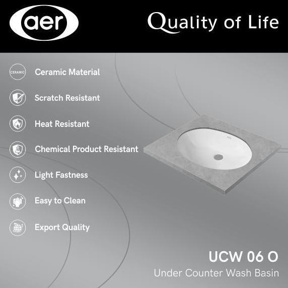 TERLARIS AER UNDER COUNTER WASHBASIN / WASTAFEL KERAMIK TANAM UCW 06-O
