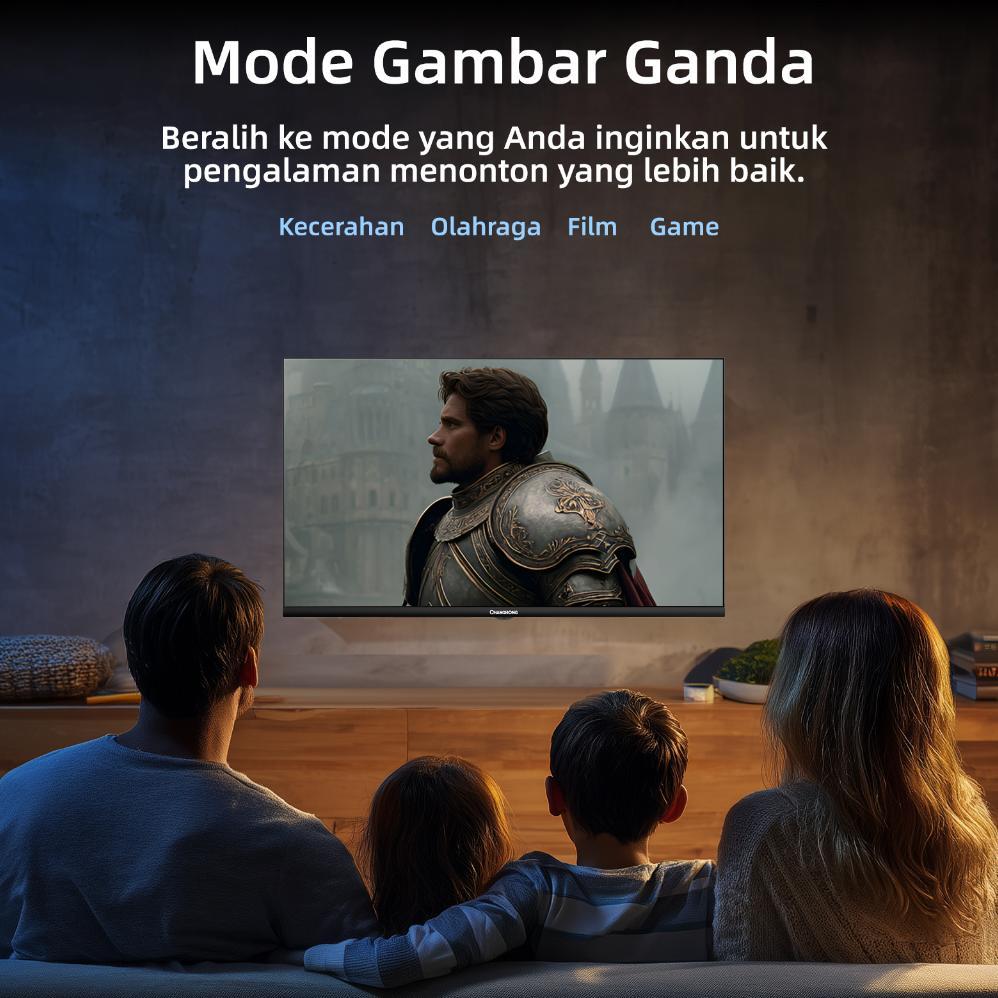CALVIERA [BUNDLING PACKING KAYU] CHANGHONG SMART TVL32M91GOOGLE 32 INCH FHD DOLBY AUDIO GOOGLE PLAY 