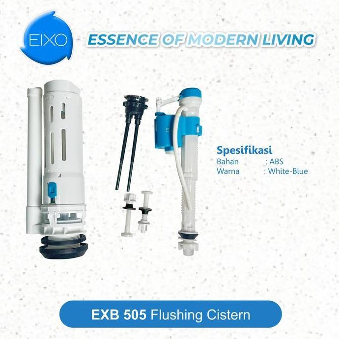 TERLARIS FLUSH TOILET DUDUK EIXO BUFALO BIRU PUTIH