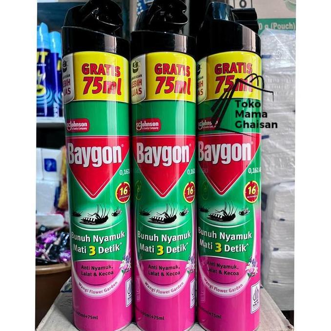 BAYGON OBAT NYAMUK SEMPROT 600ML + 75ML WANGI FLOWER GARDEN