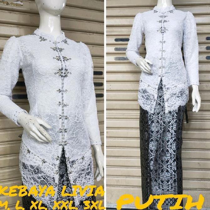 KEBAYA LIVIA PAYET MUTIARA SET SONGKET LILIT/KEBAYA KONDANGAN /KEBAYA TERBARU/KEBAYA WISUDA/ BUSUI/T
