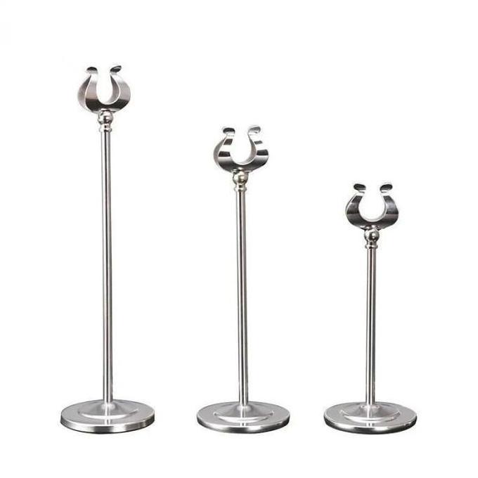 Stand Nomor Meja Stainless Steel Table Stand Menu Stand Menu Meja Makanan Minuman