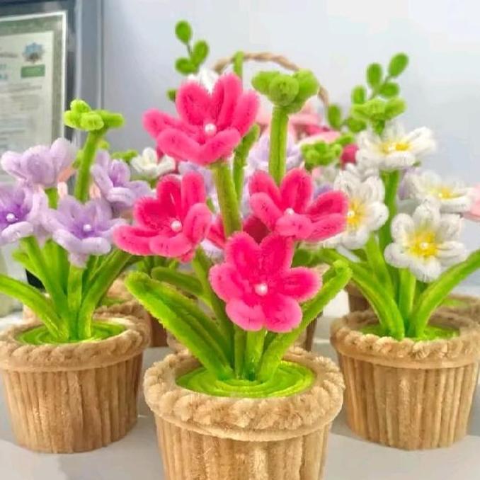 TERBARU|TERMURAH|BARU|PREMIUM|TERLARIS|GARANSI|DISKON|PROMO MINI POT BUNGA DAISY GOYANG KAWAT BULU M