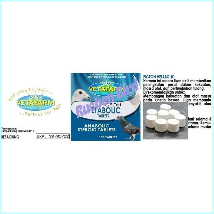 Vetafarm Vetabolic Tablet Eceran Suplemen Merpati Stamina Kuat