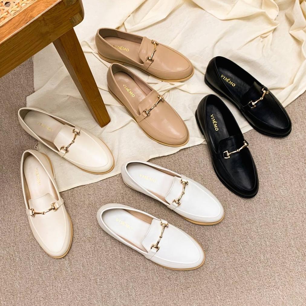 EXCLUSIVE Vimemo Zenna - Sepatu Loafers Vintage Minimalist Slip On Shoes | Sepatu Kerja Wanita