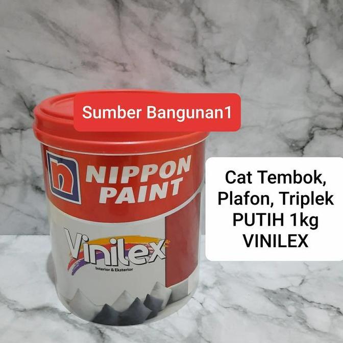 Cat tembok Putih 1 kg VINILEX cat dinding atap triplek plafon kecil