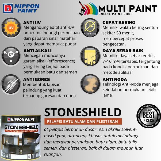NIPPON PAINT STONESHIELD 1KG NIPPON PAINT CAT PELAPIS BATU ALAM DAN PLESTERAN CAT BATU ALAM 1KG