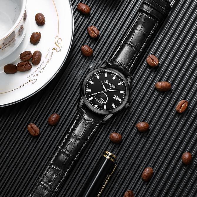 Sunlifex Jam Tangan Pria Original Kuarsa Klasik Santai Calendar Jam