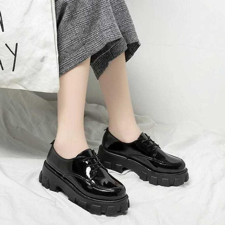PREMIUM Biang93 Store Sepatu Wanita Docmart Oxford Derby Boots Hak Platform Loafers Premium Terlaris