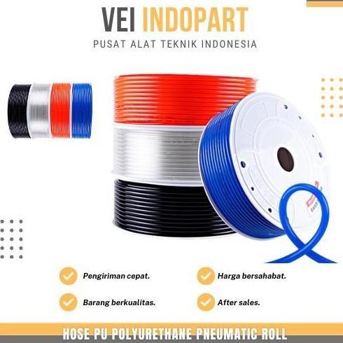 Selang PU POLYURETHANE OD 10mm x ID 6.5mm 1 Roll 100 Meter 10mmx6.5mm