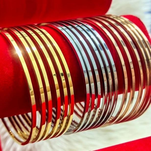 Gelang Titanium Keroncong Terbaru Isi 3 Pcs Murah - Gelang Keroncong Titanium Asli Terbaru Murah