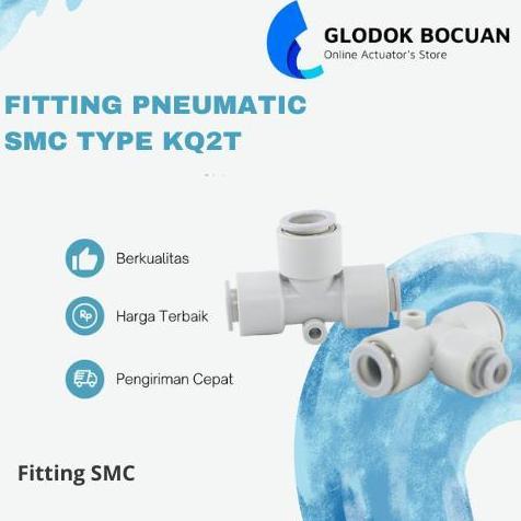 KQ2T 08-00 Fitting Tee Slip Lock Selang 8mm x 8mm x 8mm SMC
